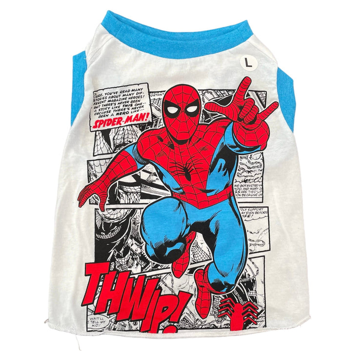 Upcycled Dog Tank - L "SPIDEY COMIC"