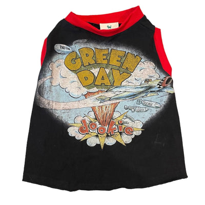 Upcycled Dog Tank - L "GREEN DAY"