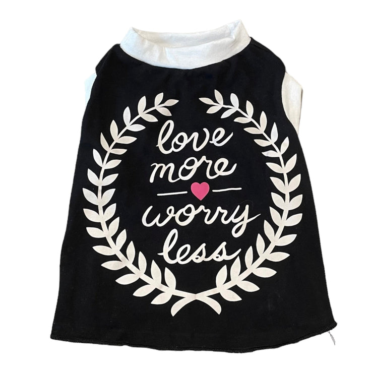 Upcycled Dog Tank - M "WORRY LESS"