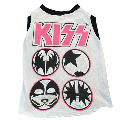 Upcycled Dog Tank - XXL "KISS ICONS IN PINK"