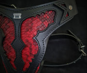 RED DRAGON LEATHER DOG HARNESS - TOP QUALITY - HANDCRAFTED - GENUINE LEATHER