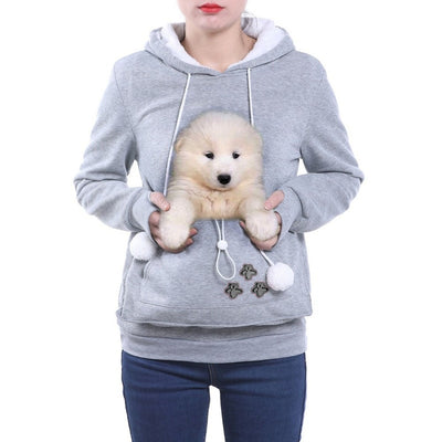 Pet Lovers Hoodies with Ears Cuddle Pouch For Casual Pullovers Sweatshirt great for small dogs, puppies, cats and other small pets or to hold valuables.  High Quality - Sizes SM - 4X