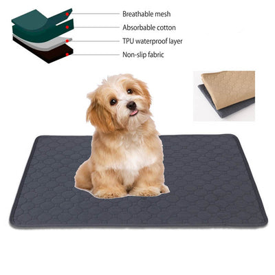 Anti-slip Dog Pee Pad Blanket Reusable Absorbent Diaper Washable Puppy Training Pad Pet Bed Urine Mat  - Different sizes available