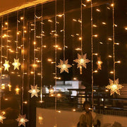 LED Snowflake Lights Window Curtain Garland Christmas Decoration Waterproof Outdoor Fairy String Light 31V  8 Modes