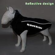 Winter Jacket for Large Dogs Fur Collar Waterproof Reflective Coat with Harness and Zipper Closure