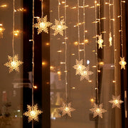 LED Snowflake Lights Window Curtain Garland Christmas Decoration Waterproof Outdoor Fairy String Light 31V  8 Modes