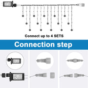 LED Snowflake Lights Window Curtain Garland Christmas Decoration Waterproof Outdoor Fairy String Light 31V  8 Modes