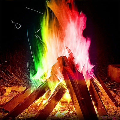 Outdoor Magicial Colorful Flames for Bonfire, Hiking, Camping Color Flames Powder Bonfire Sachets Pyrotechnics Tools 10g/15g/25g
