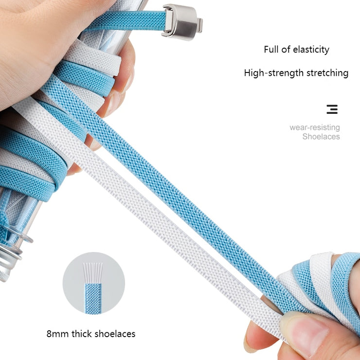 No Tie Shoe laces Press Lock Shoelaces without ties Elastic Laces 8MM Widened Flat Shoelace for Shoes for Kids or Adults - Our Fundraiser Item