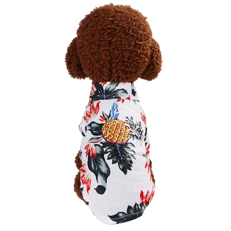 Hawaiian Style Dog Clothes Summer Pet Printed Shirt For Dog Floral Beach Shirt Dog Puppy Costume Cat Spring Clothing Pet Outfits