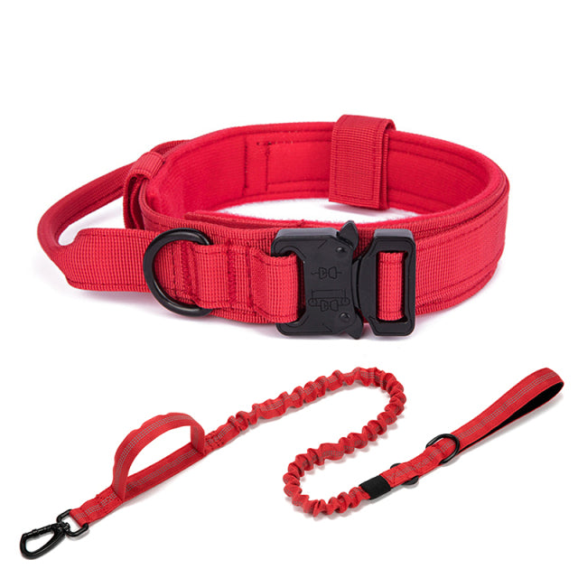 Dog Training Adjustable Tactical Collar And Leash Set Control Handle Pet Lead Collar For Small Big Dogs