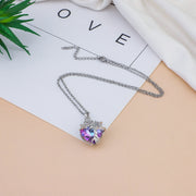 Heart Shaped Crystal Tree Urn Necklace Ashes Keepsake Pendant Jewelry Gifts For Women Girls