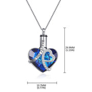 Heart Shaped Crystal Tree Urn Necklace Ashes Keepsake Pendant Jewelry Gifts For Women Girls