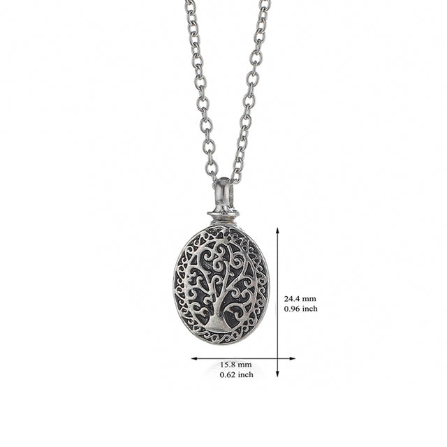 Heart Shaped Crystal Tree Urn Necklace Ashes Keepsake Pendant Jewelry Gifts For Women Girls