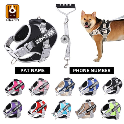 Chest Strap Nylon Waterproof Adjustable Customize Dog Name For Vest Collar Small Large Chihuahua Husky Dog Harness Accessories